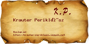 Krauter Periklész névjegykártya